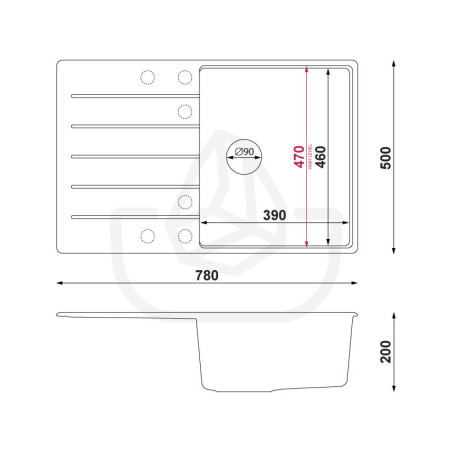 Ametyst 780-50 High Level - Chiuvetă multifuncționalăgranit  cu o singură cuvă cu scurgător