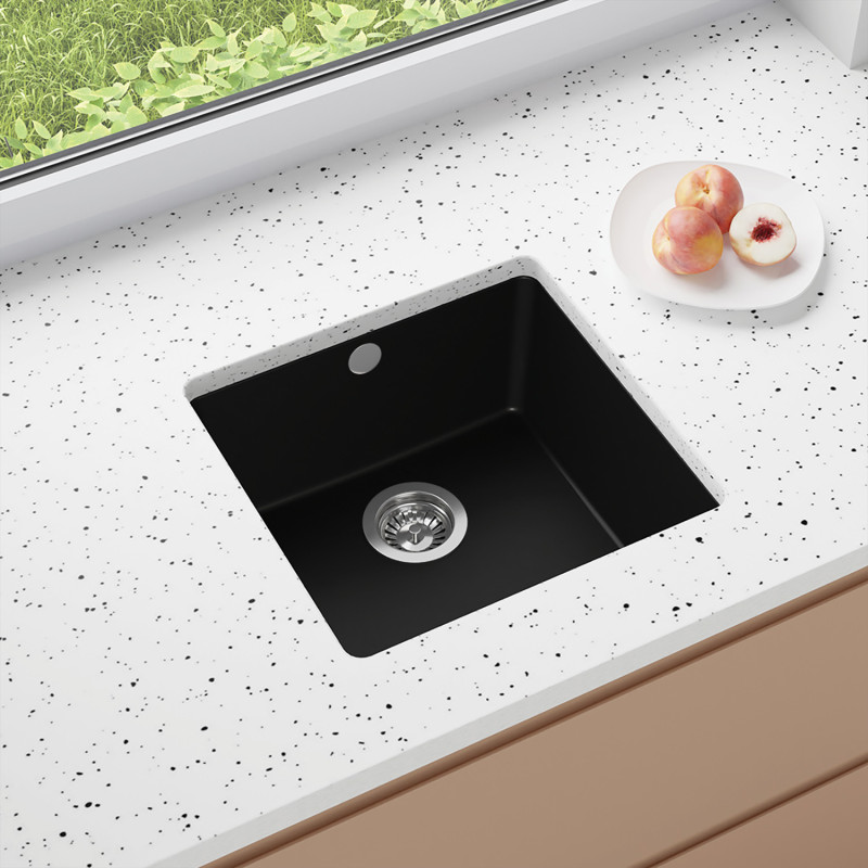 Einbecken Granit-Unterbauspüle ohne Abtropffläche Garnet 50 Simple