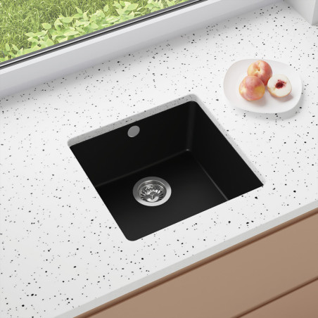 Einbecken Granit-Unterbauspüle ohne Abtropffläche Garnet 50 Simple