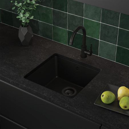 Einbecken Granit-Unterbauspüle ohne Abtropffläche Garnet 50 Simple