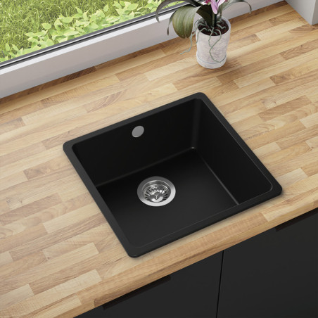 Einbecken Granitspüle ohne Abtropffläche Garnet 50 Simple Thin