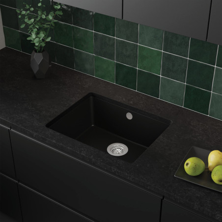 Einbecken Granit-Unterbauspüle ohne Abtropffläche Garnet 60 Simple