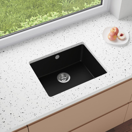 Einbecken Granit-Unterbauspüle ohne Abtropffläche Garnet 60 Simple