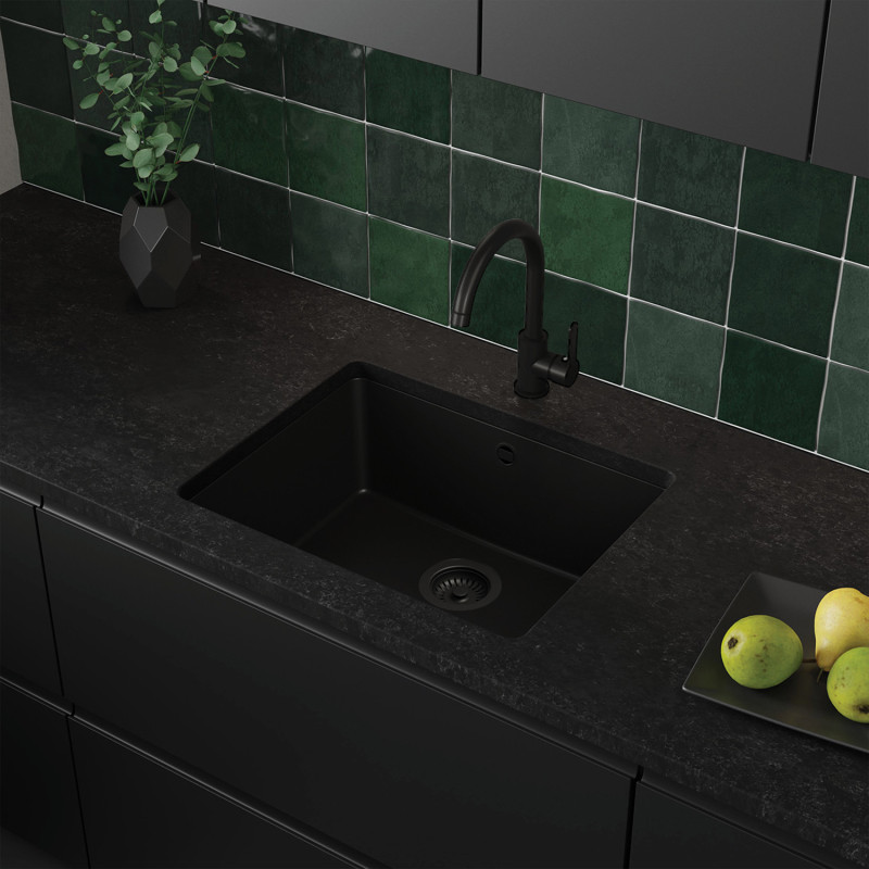 Einbecken Granit-Unterbauspüle ohne Abtropffläche Garnet 60 Simple
