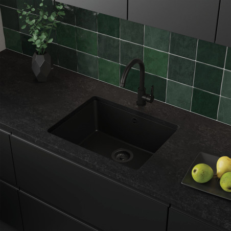 Einbecken Granit-Unterbauspüle ohne Abtropffläche Garnet 60 Simple