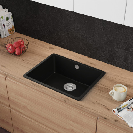 Einbecken Granitspüle ohne Abtropffläche Garnet 60 Simple Thin