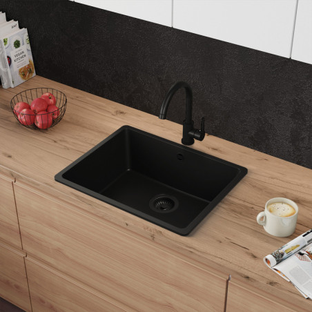 Einbecken Granitspüle ohne Abtropffläche Garnet 60 Simple Thin