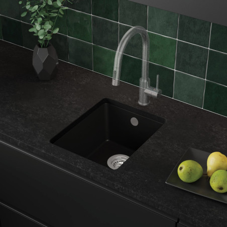 Einbecken Granit-Unterbauspüle ohne Abtropffläche Garnet 40 Simple
