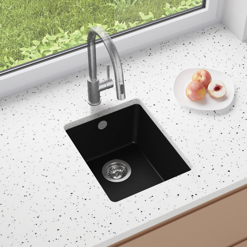 Einbecken Granit-Unterbauspüle ohne Abtropffläche Garnet 40 Simple