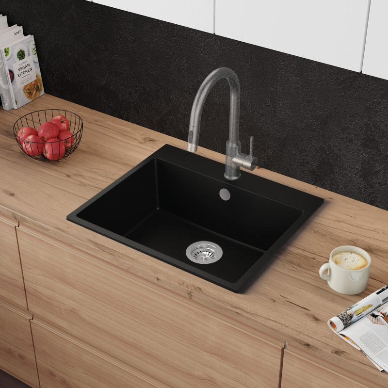 Amber 60 - Chiuvetă granit  cu o singură cuvă fără scurgător
