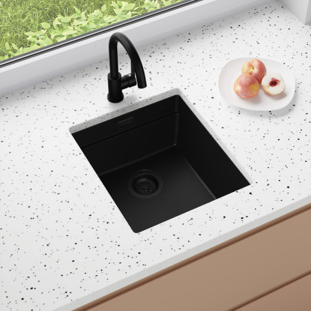 Multifunktional Einbecken Granit-Unterbauspüle ohne Abtropffläche Coral 45 Low Level