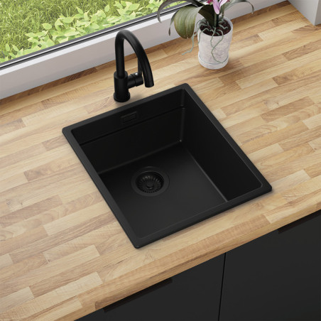 Multifunktional Einbecken Granitspüle ohne Abtropffläche Coral 45 Low Level Thin