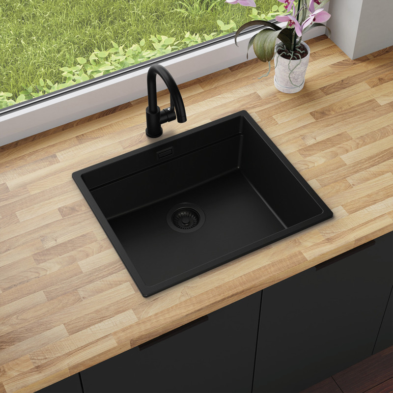 Coral 60 Low Level Thin - Chiuvetă multifuncționalăgranit cu o singură cuvă fără scurgător