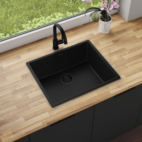 Multifunktional Einbecken Granitspüle ohne Abtropffläche Coral 60 Low Level Thin