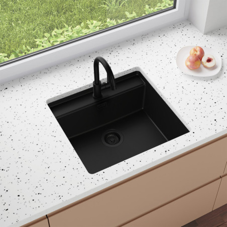 Multifunktional Einbecken Granit-Unterbauspüle ohne Abtropffläche Sodalite 60 Lower - mit Platz für Zubehör