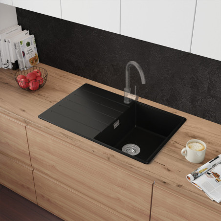 Multifunktional Einbecken Granitspüle mit Abtropffläche Ametyst 780-45 High Level