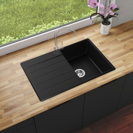 Multifunktional Einbecken Granitspüle mit Abtropffläche Ametyst 780-45 High Level