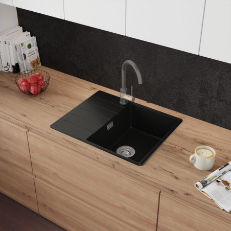 Multifunktional Einbecken Granitspüle mit Abtropffläche Ametyst 620-45 High Level