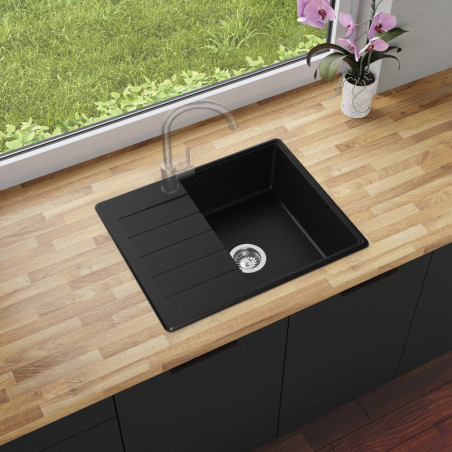 Multifunktional Einbecken Granitspüle mit Abtropffläche Ametyst 620-45 High Level