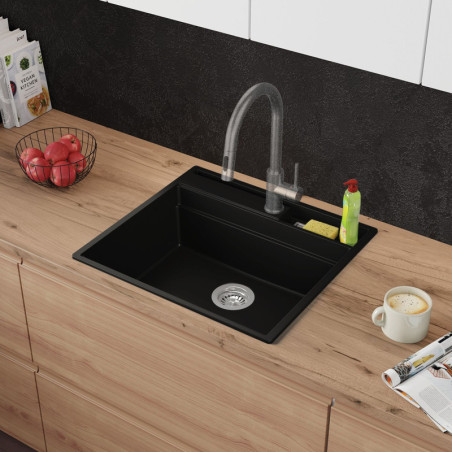 Rubin 60 Clean Zone Two Levels - Chiuvetă multifuncțional cu spațiu pentru accesorii granit  cu o singură cuvă fără scurgător