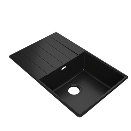 Einbecken Granitspüle mit Abtropffläche Ametyst 780-50 High Level