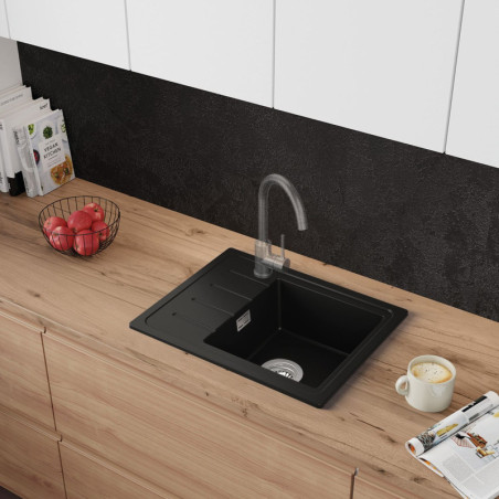 Einbecken Granitspüle mit Abtropffläche Ametyst 550-45 Simple