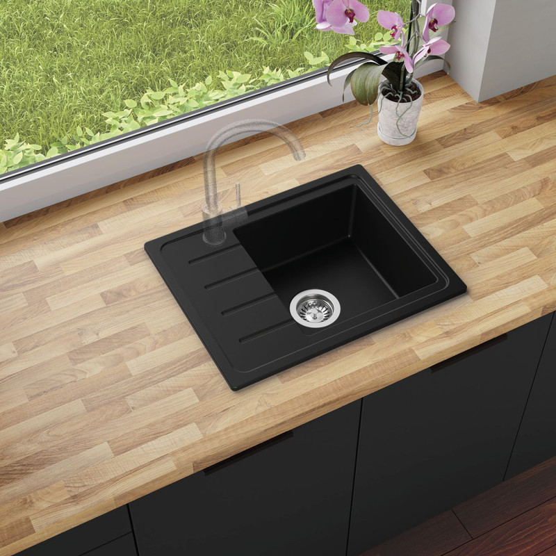 Ametyst 550-45 Simple - Chiuvetă granit  cu o singură cuvă cu scurgător