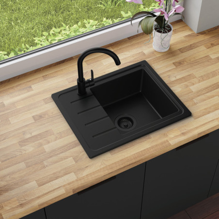 Einbecken Granitspüle mit Abtropffläche Ametyst 550-45 Simple