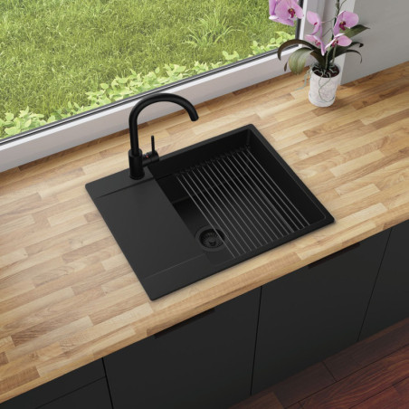 Multifunktional Einbecken Granitspüle mit Abtropffläche Pearl 620-50 Low Level