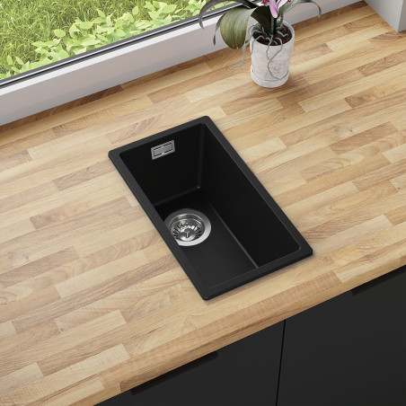 Agate 30 Thin - Chiuvetă granit  cu o singură cuvă fără scurgător