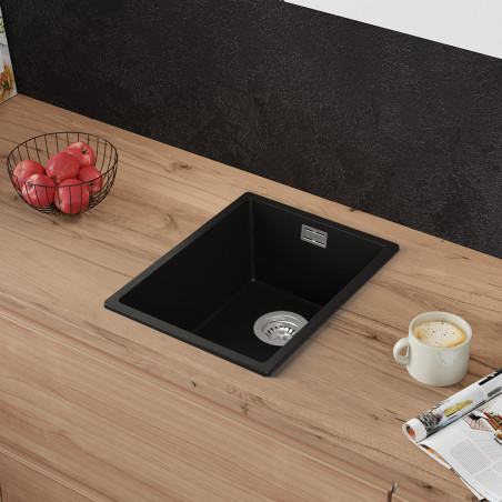 Agate 40 Thin - Chiuvetă granit  cu o singură cuvă fără scurgător