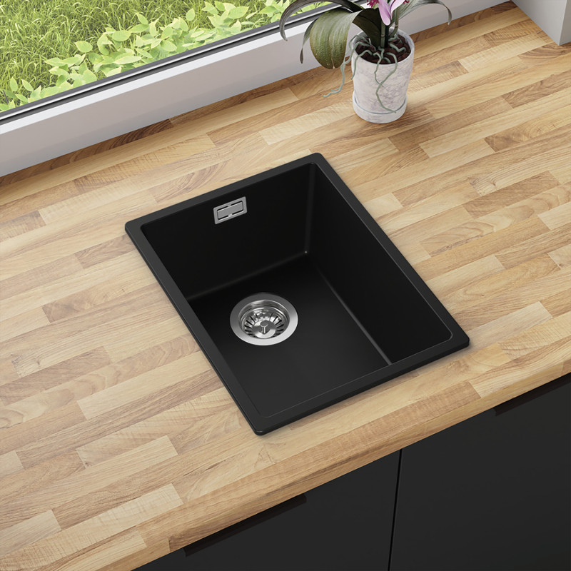 Agate 40 Thin - Chiuvetă granit  cu o singură cuvă fără scurgător