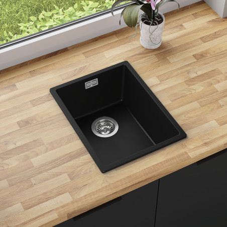 Agate 40 Thin - Chiuvetă granit  cu o singură cuvă fără scurgător