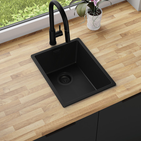 Agate 40 Thin - Chiuvetă granit  cu o singură cuvă fără scurgător