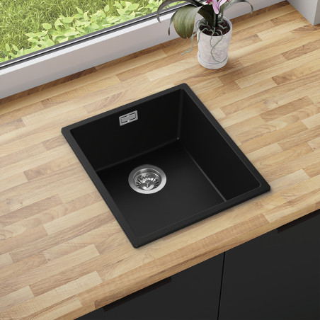 Agate 45 Thin - Chiuvetă granit  cu o singură cuvă fără scurgător