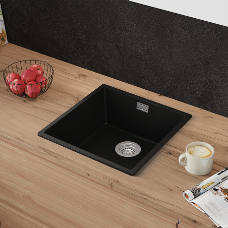 Agate 50 Thin - Chiuvetă granit  cu o singură cuvă fără scurgător