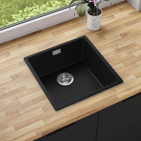 Agate 50 Thin - Chiuvetă granit  cu o singură cuvă fără scurgător