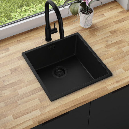Agate 50 Thin - Chiuvetă granit  cu o singură cuvă fără scurgător