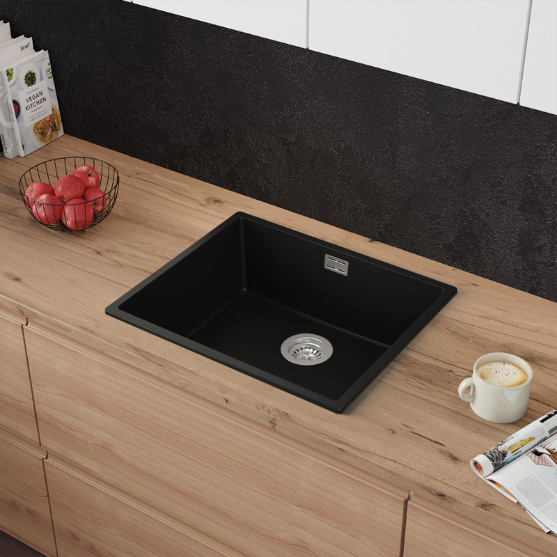 Agate 60 Thin - Chiuvetă granit  cu o singură cuvă fără scurgător