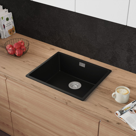 Agate 60 Thin - Chiuvetă granit  cu o singură cuvă fără scurgător