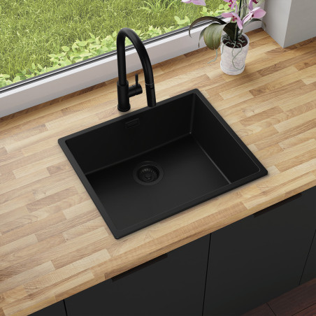 Agate 60 Thin - Chiuvetă granit  cu o singură cuvă fără scurgător