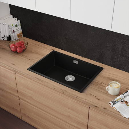 Agate 70 Thin - Chiuvetă granit  cu o singură cuvă fără scurgător