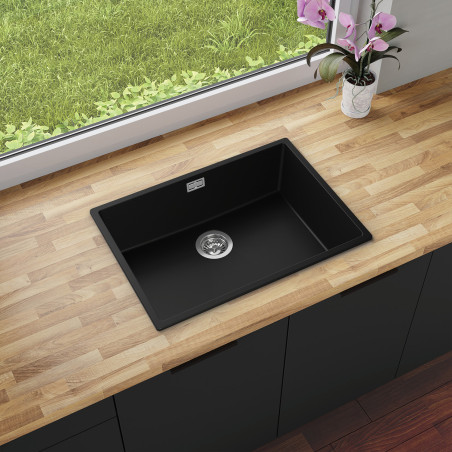 Agate 70 Thin - Chiuvetă granit  cu o singură cuvă fără scurgător