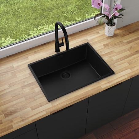 Agate 70 Thin - Chiuvetă granit  cu o singură cuvă fără scurgător