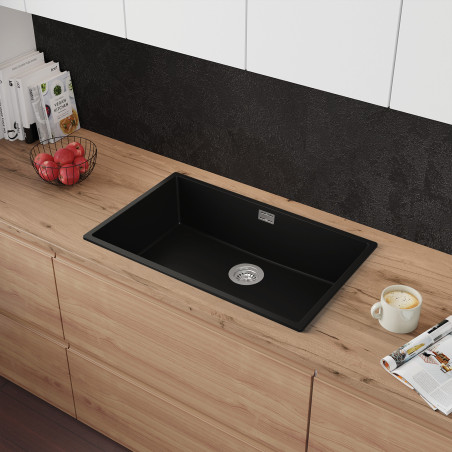 Agate 80 Thin - Chiuvetă granit  cu o singură cuvă fără scurgător