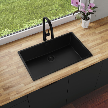 Agate 80 Thin - Chiuvetă granit  cu o singură cuvă fără scurgător