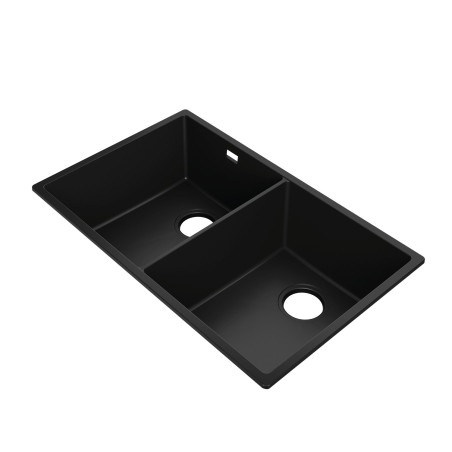 Agate 80 Clone Thin - Chiuvetă granit  cu două cuve  fără scurgător