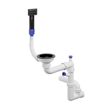Platzsparender Einkammer-Siphon mit rechteckigem Überlauf (Komposit, manuell)